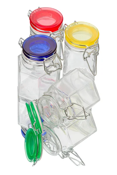 Four glass jars — Stock Photo, Image