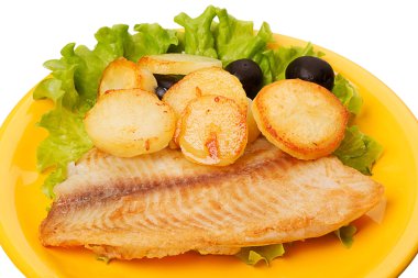 Tilapia with roasted potatoes clipart