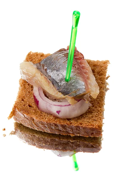 Canapes with Herring — Stock Photo, Image