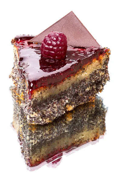 양 귀 비 씨앗과 과일 케이크 — 스톡 사진