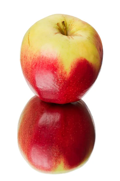 Apple met een rode zijde — Stockfoto