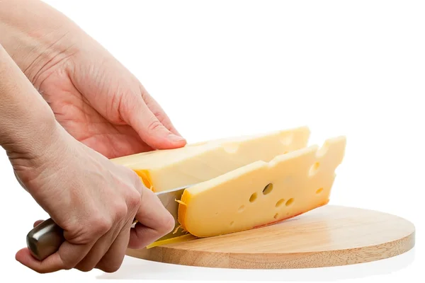 Cortar o queijo — Fotografia de Stock