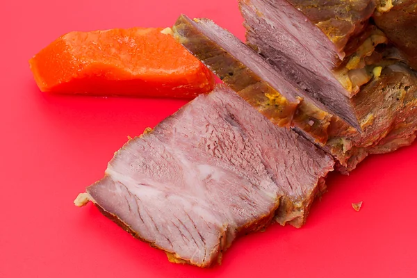 カボチャと調理した肉 — ストック写真