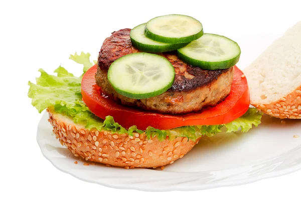 Componentes de una hamburguesa — Foto de Stock