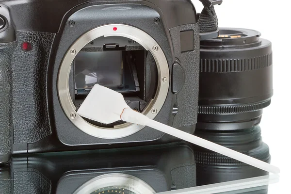 Cleaning the camera sensor — Stock Photo, Image