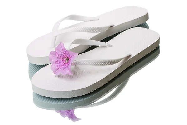 Sandals and flower — Stock Photo, Image