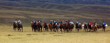 Traditional national nomad horse riding clipart