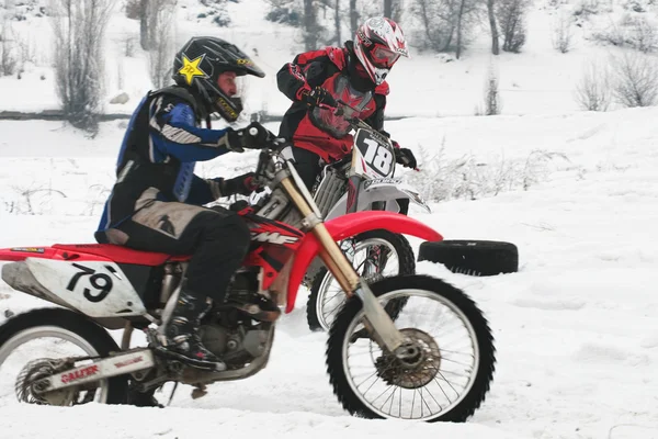Zimní motokros — Stock fotografie