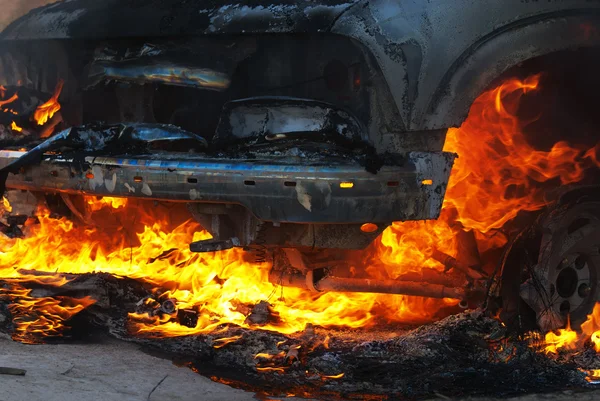Požár auta — Stock fotografie