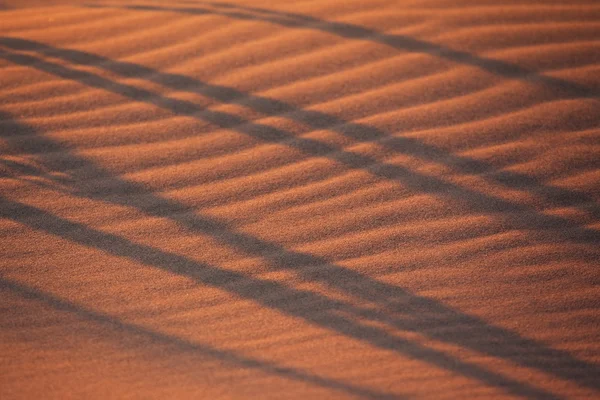 Sombras de fábricas em areia — Fotografia de Stock