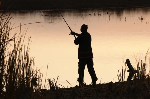 Pescador al amanecer — Foto de Stock