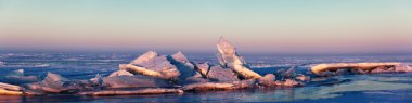 Ice hummocks on the Lake Balkhash, Kazakhstan clipart