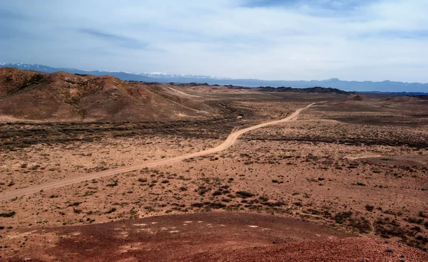 Polna droga w pustynie — Zdjęcie stockowe