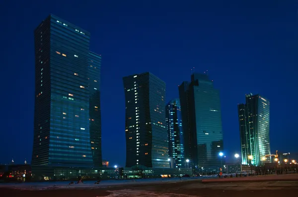 Ciudad nocturna de Astana, Kazajstán — Foto de Stock