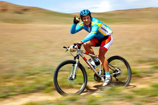 Adventure mountain bike competition — Stock Photo, Image