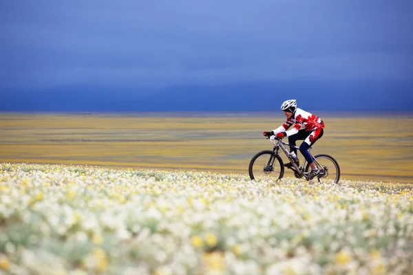 Frühling Abenteuer Mountainbike Wettbewerb — Stockfoto