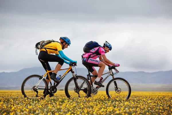 Aventura de primavera bicicleta de montaña competencia — Foto de Stock
