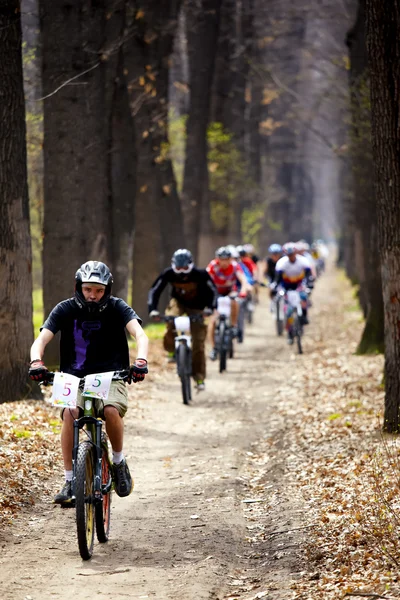 Trasa wyścigu przekaźnik rowerów górskich — Zdjęcie stockowe