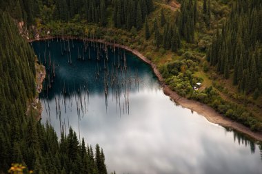 Lake in mountains clipart