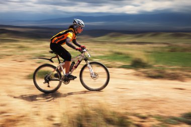 Adventure mountain bike competition clipart
