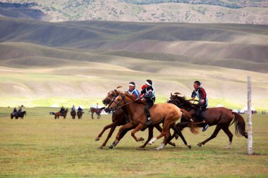 Traditional national nomad horse riding clipart