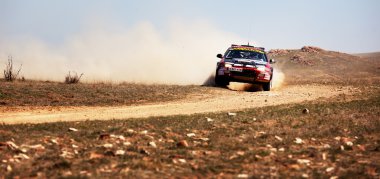 Auto Rally in desert clipart