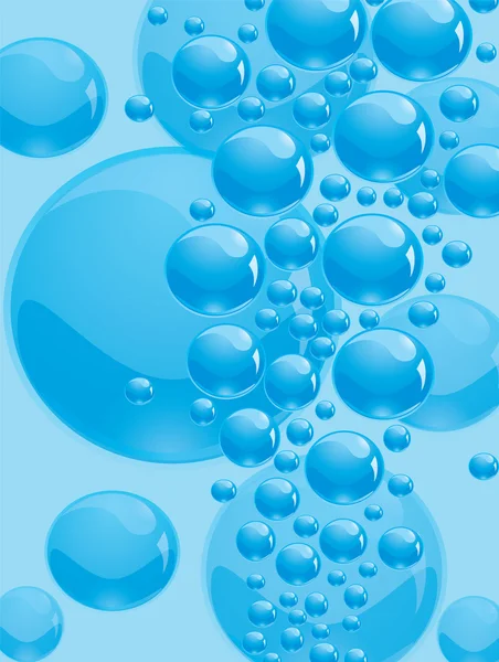 Fond bleu avec sphères bleues . — Image vectorielle