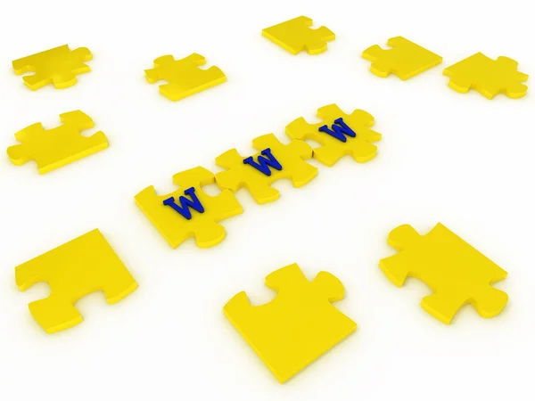 Puzzles with letters. 3D — Stock Photo, Image