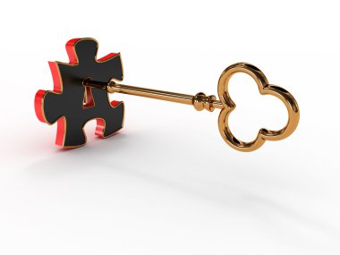 Beyaz arka plan üzerinde izole Yapboz. 3D görüntü