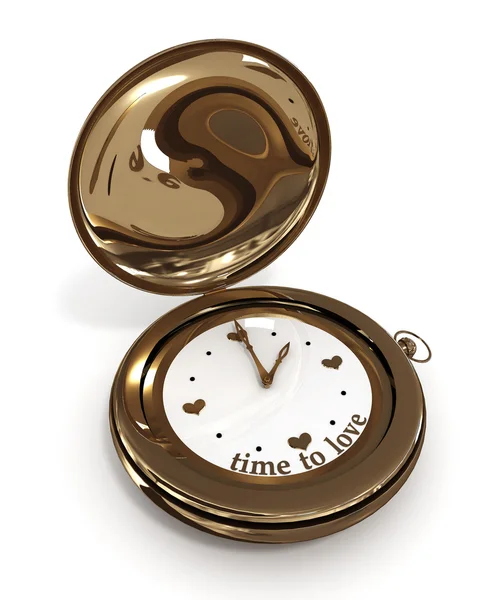 Clock time to love. 3D image — Stock Photo, Image
