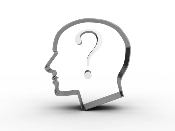 Head with a question inside. 3D image — Stock Photo, Image