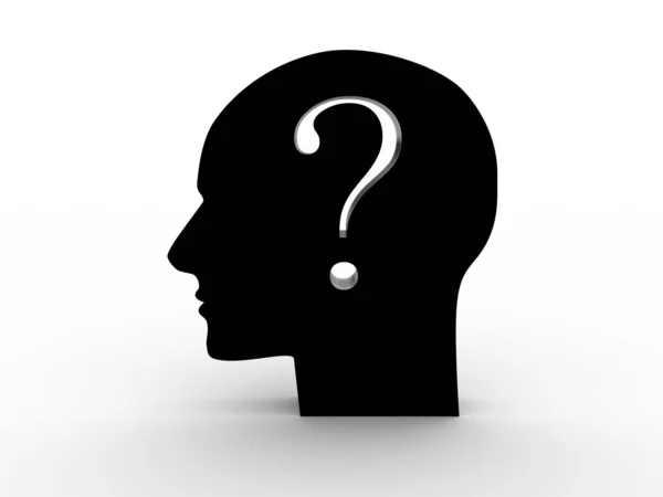 Head with a question inside. 3D image — Stock Photo, Image