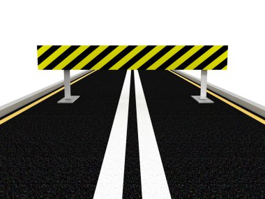 Road under construction. 3D image clipart