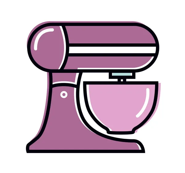 Ретро кухонний мікшер ізольований на білому (рожевий  ) — стоковий вектор