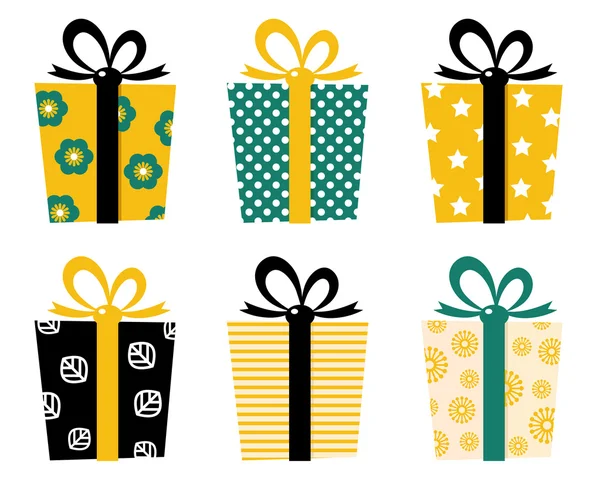 Retro gifts set isolated on white — Stock Vector