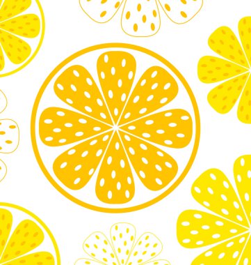 Limon dilimleri desen veya arka plan - sarı ve beyaz