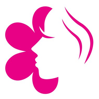Female flower face pink icon isolated on white ( pink ) clipart
