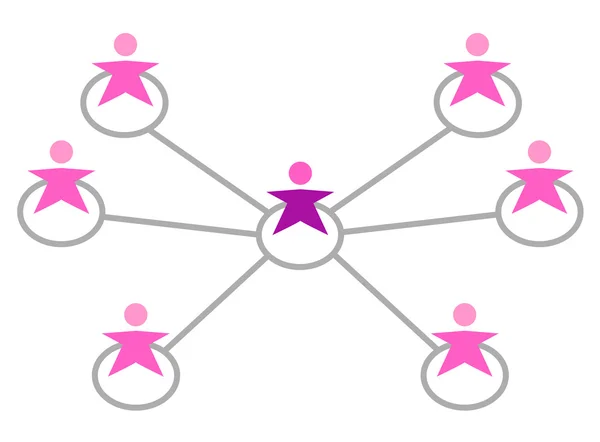 Жінки, пов'язані з мережею ізольовані на білому — стоковий вектор