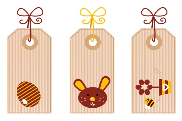 Retro easter labels set isolated on white — Stock Vector