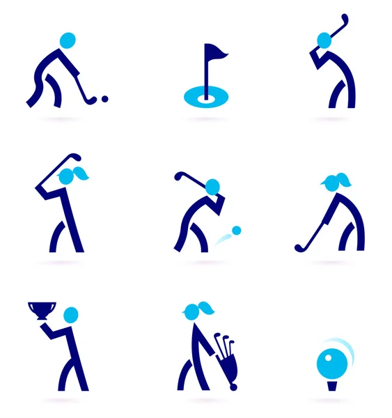 stock vector Golf icons and sport elements isolated on white ( blue )