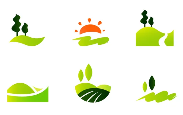 Rolling hills icons isolated on white — Stock Vector