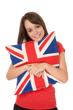 kadına sarılma union jack yastık