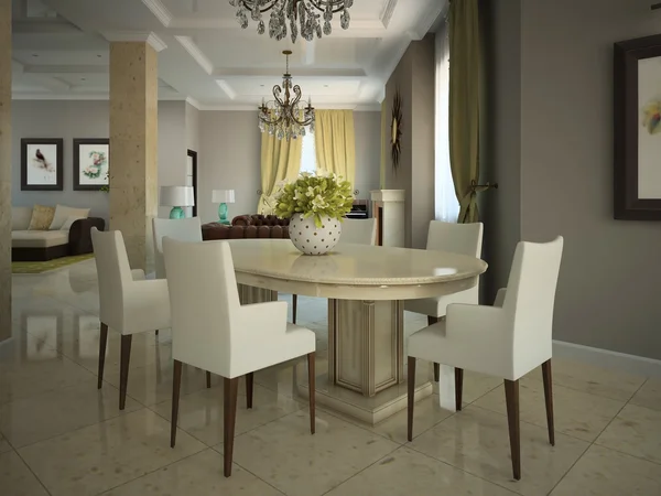 Dining-room in the modern country-house — Stok fotoğraf