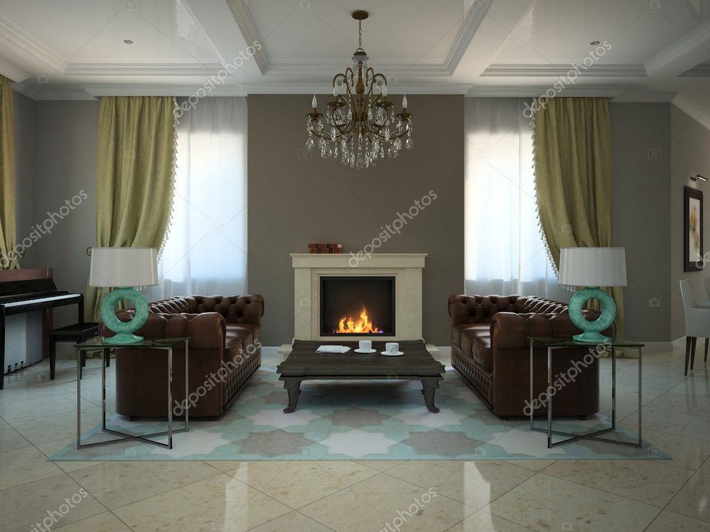 Sala de estar na casa de campo moderna — Fotografias de Stock © hemul75