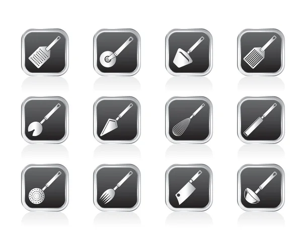 Olika typer av Kökstillbehör och utrustning ikoner — Stock vektor