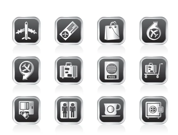 Airport, travel and transportation icons 1 — Stock Vector