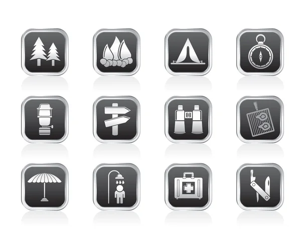 stock vector Camping, travel and Tourism icons