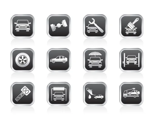 Auto serviço e ícones de transporte —  Vetores de Stock