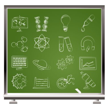 Science, research and education Icons clipart
