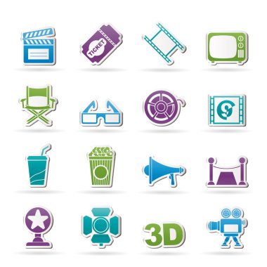 Cinema and Movie icons clipart